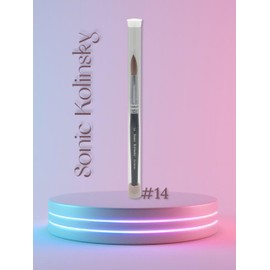 sonic kolinsky Acrylic Nail Brush Pure Kolinsky Hair Round Shape Redwood handle Size #8 to #22 Pick Your Size (Size #14)
