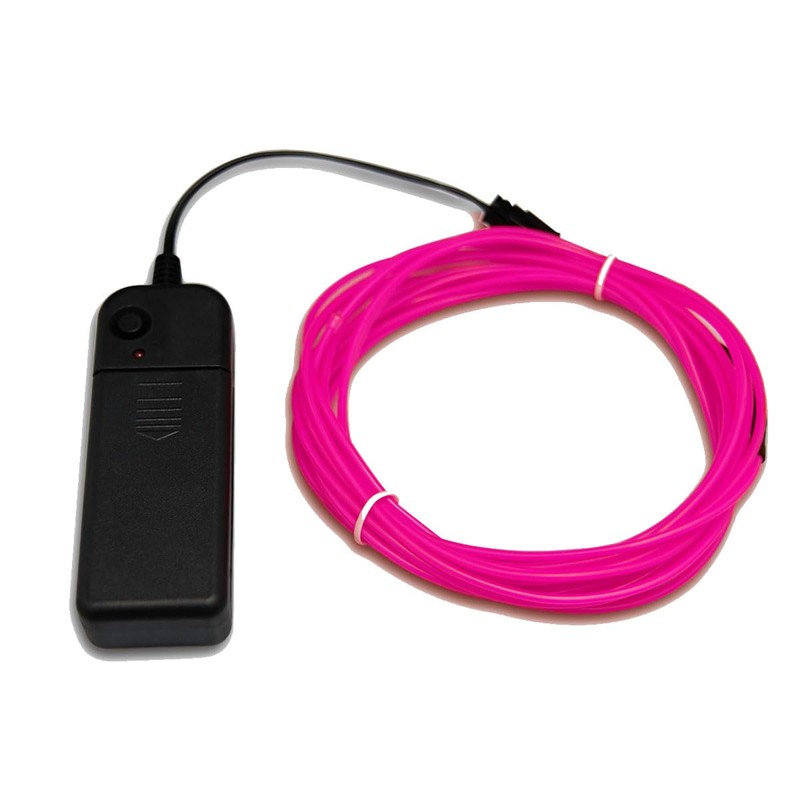 TiTiToo Pink 5m El Wire, Portable Neon Wire Cuttable Glowing