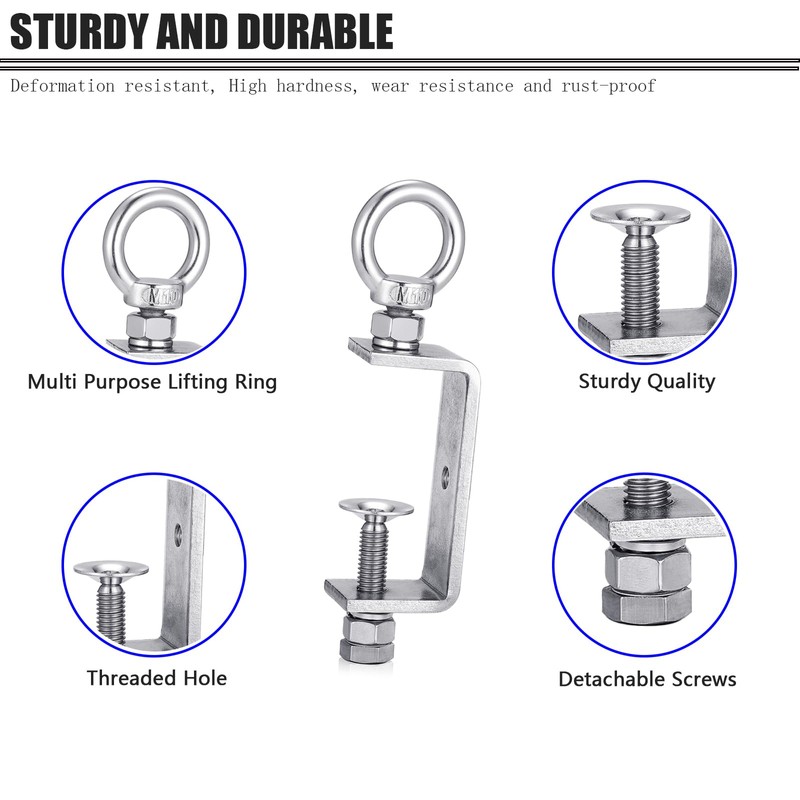 C Clamps – 304 Stainless Steel Beam Clamps with M10