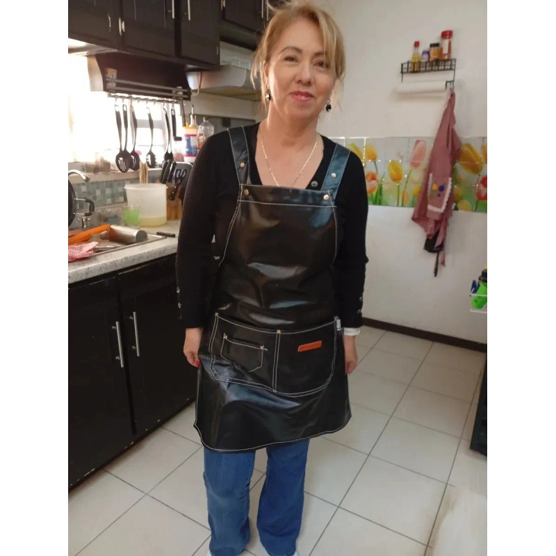 Mandil Para Barbero Profesional De Piel Sintética