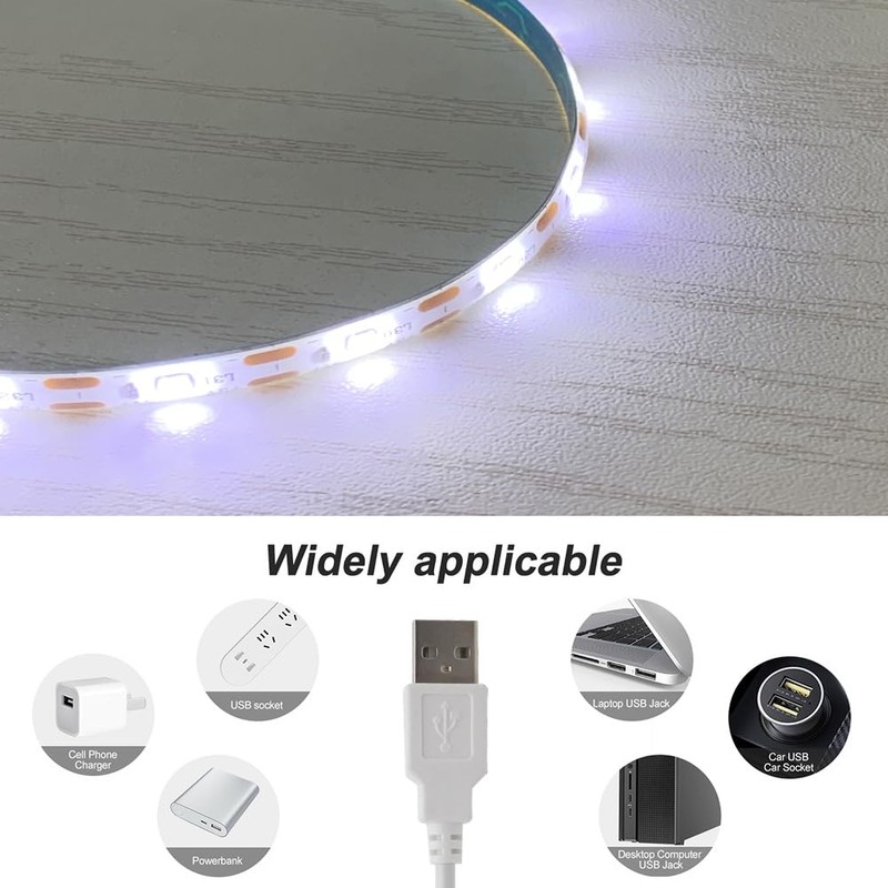 ZSLAIFU USB Light Strip 5V COB Flexible Strip Light LED