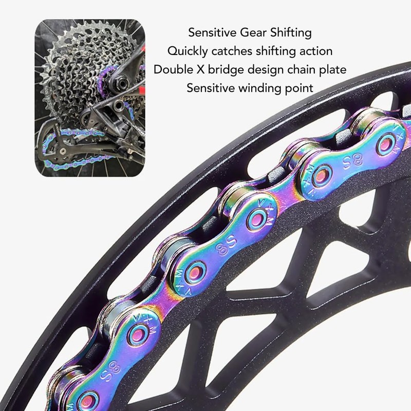 GOIYZTTR 8 Speed Chain, 6/7/8 Speed Bike Chain Colorful Electroplating
