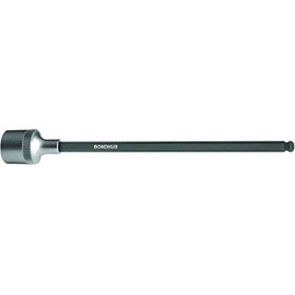 BONDHUS No.43716 Hex Ball Point Socket Bit, 1/2 Inch, Insertion Angle: 0.5 inches (12.7 mm), Total Length: 6.9 inches (175 mm), Bit Total Length: 5.9 inches (150 mm), Black Dyed Processing