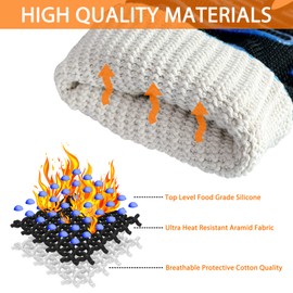 BBQ Gloves, Oven Gloves Original 2 Pack1472℉ Extreme Heat Resistant, Grilling Gloves Silicone Non-Slip Oven Mitts, Kitchen Gloves for BBQ, Grilling, Cooking, Baking