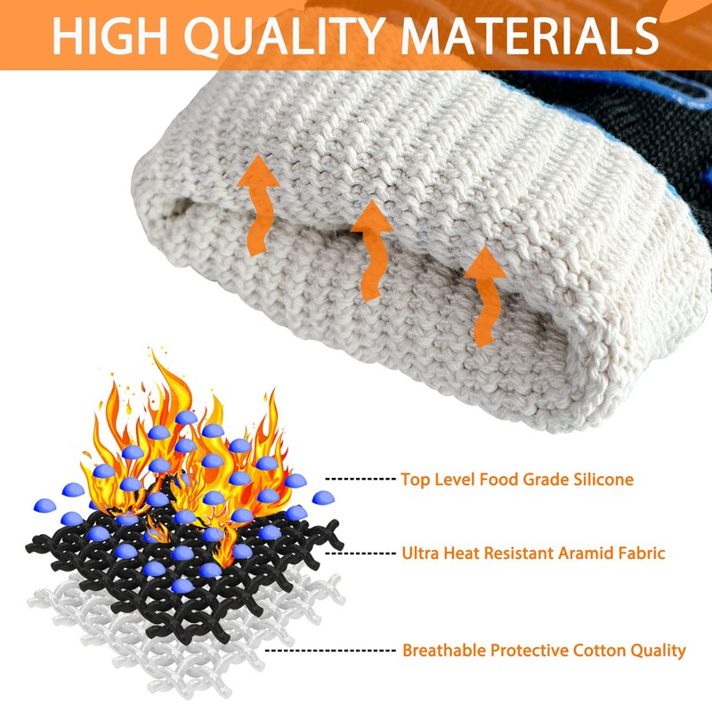 BBQ Gloves, Oven Gloves Original 2 Pack1472℉ Extreme Heat Resistant,