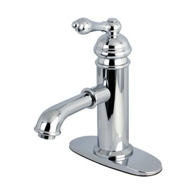 Kingston Brass KS7411ACL American Classic Lavatory Faucet with Brass Pop-Up and Plate, 5" in Spout Reach, Polished Chrome