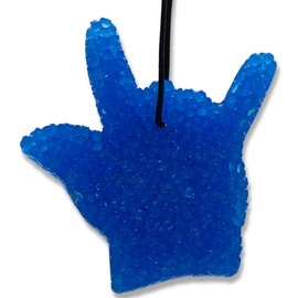 Butt Naked, Lone Star Candles & More’s Premium Strongly Scented Freshies, A Delightful Fruity Tropical Blend, Car & Air Freshener, USA Made in Texas, Blue, I Love You Hand Sign 1-Pack