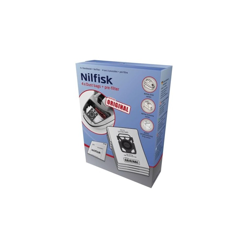 Nilfisk - 107407940 - 4 bags vacuum cleaner + prefilter