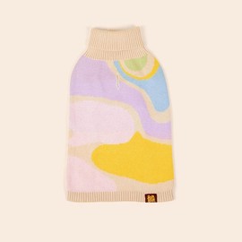 Wavy Knitted Dog Sweater for Dachshunds - 100% Cotton Winter Wear for Cozy & Stylish Pets Matching Human Wavy Oversized Sweater Available:_S