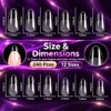 240 Piezas Tips para Uñas Soft Gel, Uñas Postizas Transparentes