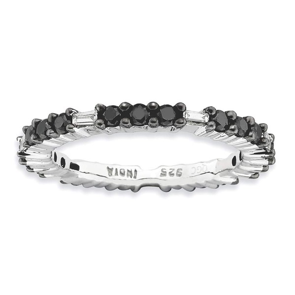GemApex Eternity Ring Band 925 White Sterling Silver Stackable Expressions