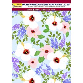Wallpaper - Magnetic School Locker Wallpaper (Full Sheet Magnetic) - Flowers - Pack of 3 Sheets - vr16