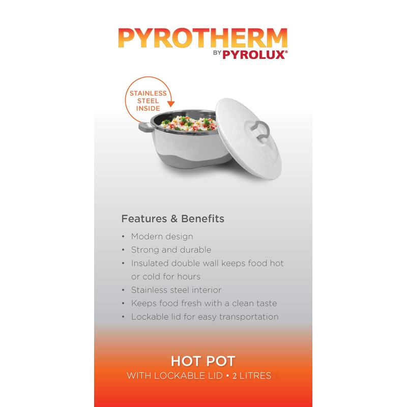Pyrolux Pyrotherm Food Warmer White, 2 Litre,Grey