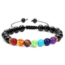 Heveer Bracelet Beads Bracelet Jewellery Bracelets with Adjustable Braided Rope, Stone