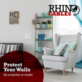 rhinocables Finger Plate Surround for Single Light Switch faceplate or Electrical Plug Socket White Plastic (2)