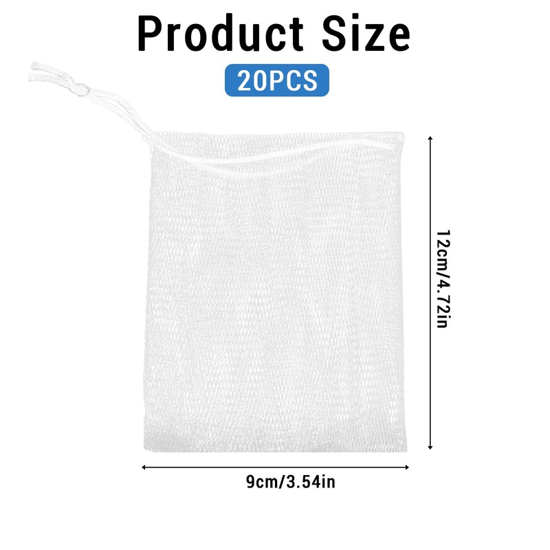 Mozeat Lens 20 PCS Exfoliating Mesh Soap Saver Pouch Bag