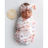 Vollmic Newborn Baby Girl Receiving Blanket Swaddle Blanket Stretchy Knit