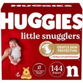 Huggies Newborn Diapers, Little Snugglers Baby Diapers, Size Newborn (up to 10 lbs), 144 Count