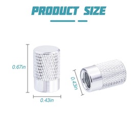 Mandark Car Tire Valve Stem Caps, 12PCS Aluminum Alloy Vehicle Stem Covers, Leak Proof Automotive Interior Wheel Valve Covers Accessories, Universal for Trucks Motorcycles SUVs (Silver)