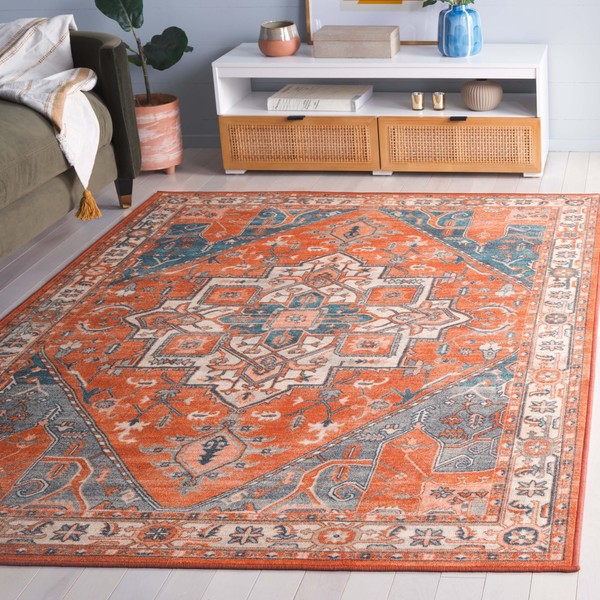 SAFAVIEH Journey Collection Area Rug - 4'4" x 6'4", Rust