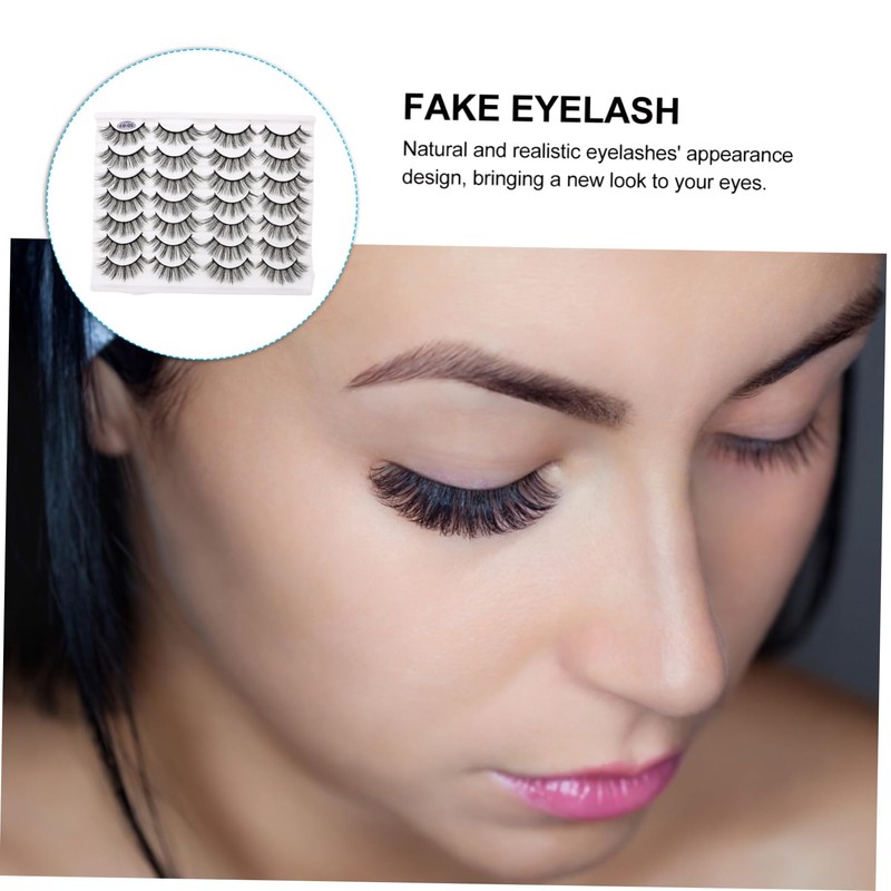 Healeved 5 Boxes Artificial Makeup Eyelashes False Lashes Kit Natural