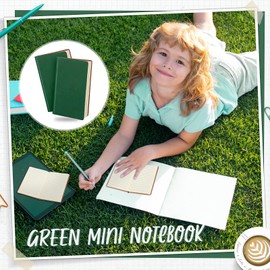 Yeaqee 20 Pack Mini Notebooks Back to School Leather Pocket Notebook Journals 4" x 2.5" 50 Pages Waterproof Journal Leather Soft Cover Notepad for Office Home Valentine Exchange Gifts(Dark Green)