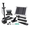 Solar Water Pump with Backup Battery and Fountain Lights for