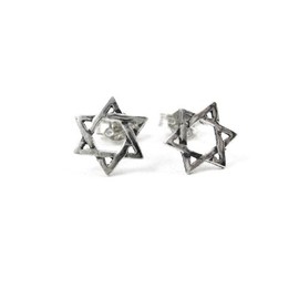 Sterling Silver Jewish Star of David Stud Post Earrings