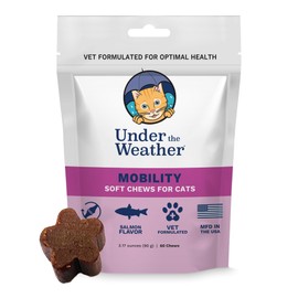 Under The Weather Pet Mobility Chews for Cats | Helps in Preventing Joint Issues | for Aging Cats Becoming Less Active | 60 Star Shaped Soft Chews