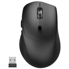 SHUNJINRUN 2.4G Silent Ergonomic Wireless Side Button Mouse Black