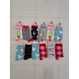Ladies Novelty Socks VALUE PACK 12 Pair Multi-Color Ladies Shoe Size 4 - 10 New