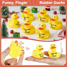 Jenaai 30 Pcs Funny Finger Rubber Ducks Bulk Friends Gift My Friend Theme Rubber Ducks Exchange Gifts for Adults Volunteer MSW Bath Car Desk Decor