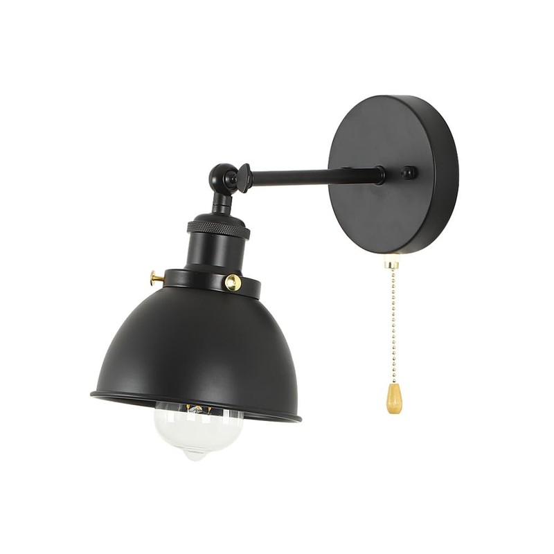 Bagkcopp Industrial Black Wall Sconces Light with Pull Chain Switch,Wall