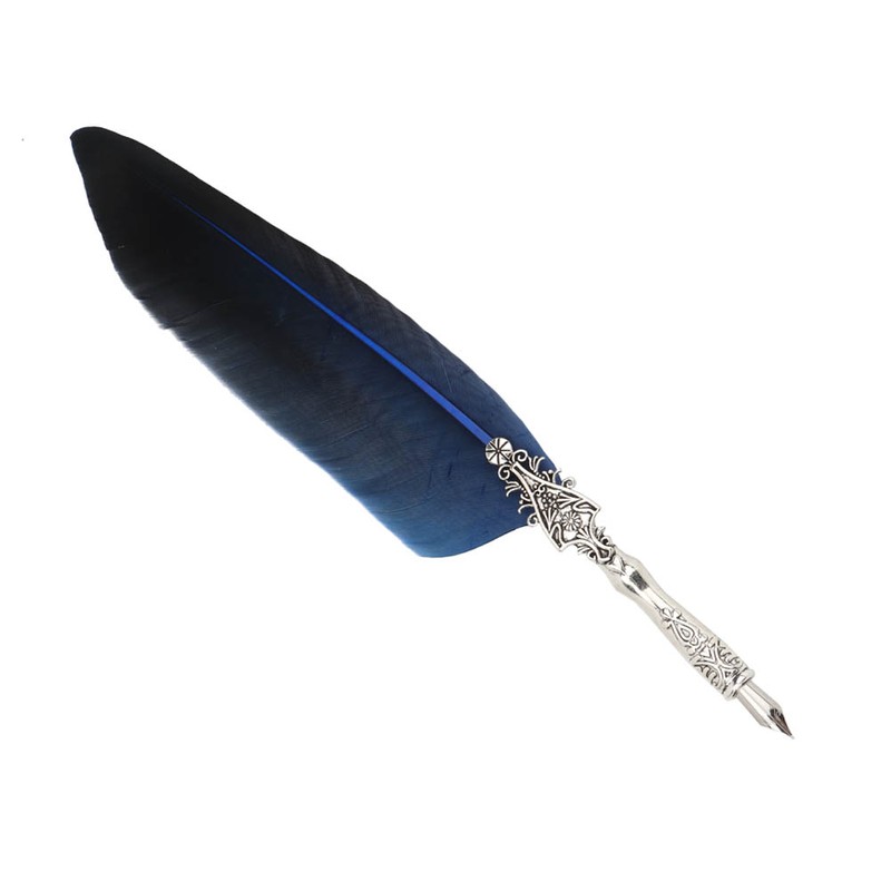 Vintage Retro Feather Dip Pen Alloy Nibs Calligraphy Writing Pen