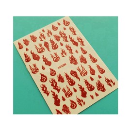 Generic Laser Gold Fire Flame Nail Decal Sticker 5 Colors 3286 Xf3286 Red Nail Wraps Art Stickers Manicure Supplies for Women for Home Nails Full Long Lasting Easy Apply and Remove