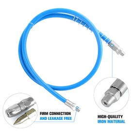 39" Grease Gun Hose, 8Pcs Grease Gun Accessories Kit Includes 2pcs 39 Inch Flex Spring Flex Hose, 2pcs 6" Angled Tube,2pcs Standard Grease Couplers and 2pcs Grease Sharp Type Nozzle (1/8" NPT)