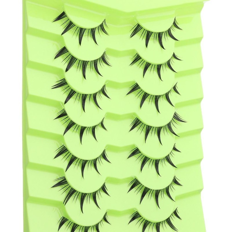 7 Pairs Cartoon Eyelashes and Clear Bands, Japanese Anime Cosplay