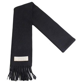 Lochcarron of Scotland Black Plain/Solid Coloured Lambswool Scarf