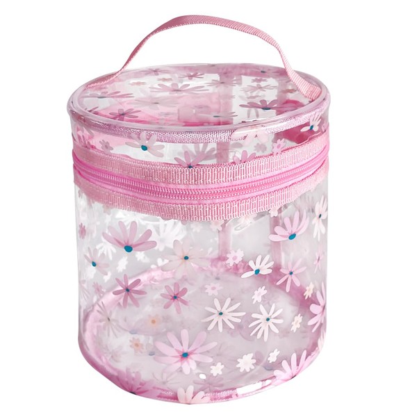 Fashionable Toiletry Bag, Transparent, Flowers Brucken Cosmetic Bag, Transparent, Waterproof
