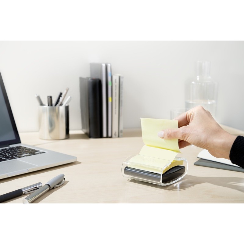 Post-it Desktop Dispenser in Black / Transparent for Super Sticky