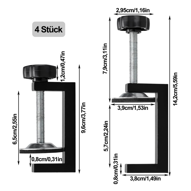 G Clamp Kit, 4 Pieces G Clamp Made of Metal,