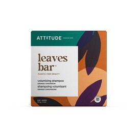 ATTITUDE Hair Shampoo Bar, EWG Verified and Plastic-free Beauty Care, Vegan and Cruelty-free, Volumizing, Orange Cardamom, 4 Oz
