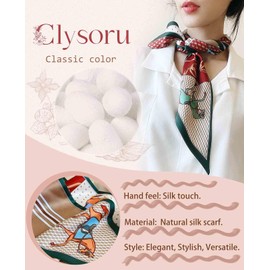 Clysoru Silk Neck Scarf Printed Scarves Head Women'S Fashion Oblique Angle Satin Scarfs For Bag Hair 59” X 5.9” (Green Horse)
