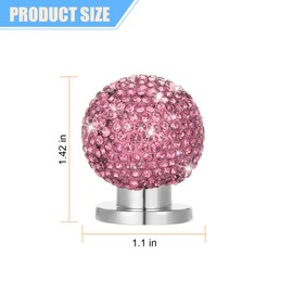 Osilly Bling Car Push Start Button Cover, Crystal Rhinestone One Touch Vehicle Engine Ignition Switch Knob Sticker, Diamond Auto Start Stop Decorative Cover, Universal for SUV, Truck, Sedan (Pink)