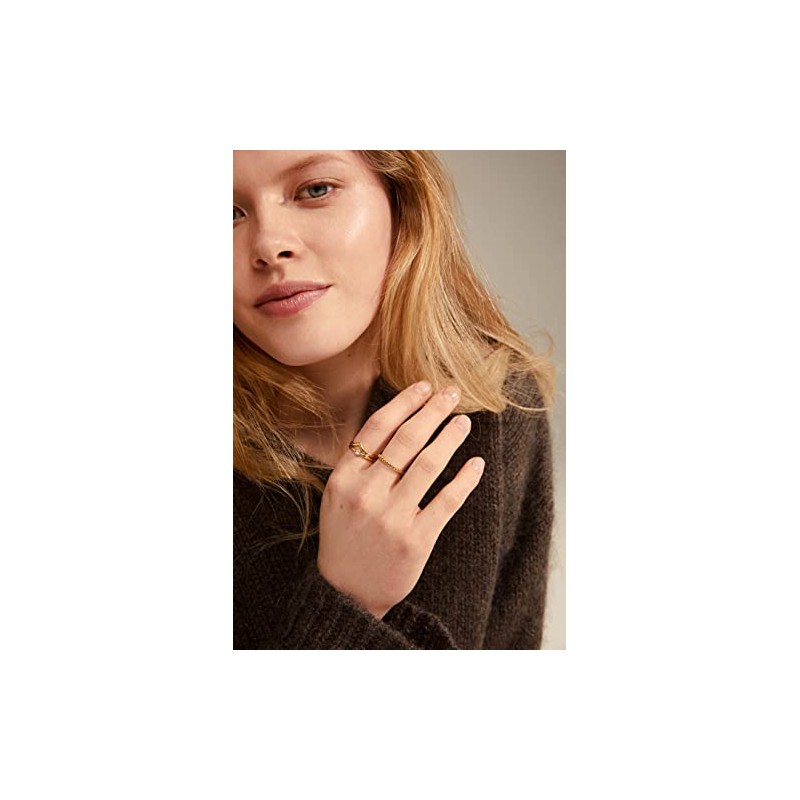 PILGRIM Gold Plated Stacking Rings - 3-in-1 Gift Set, Silver-Plated