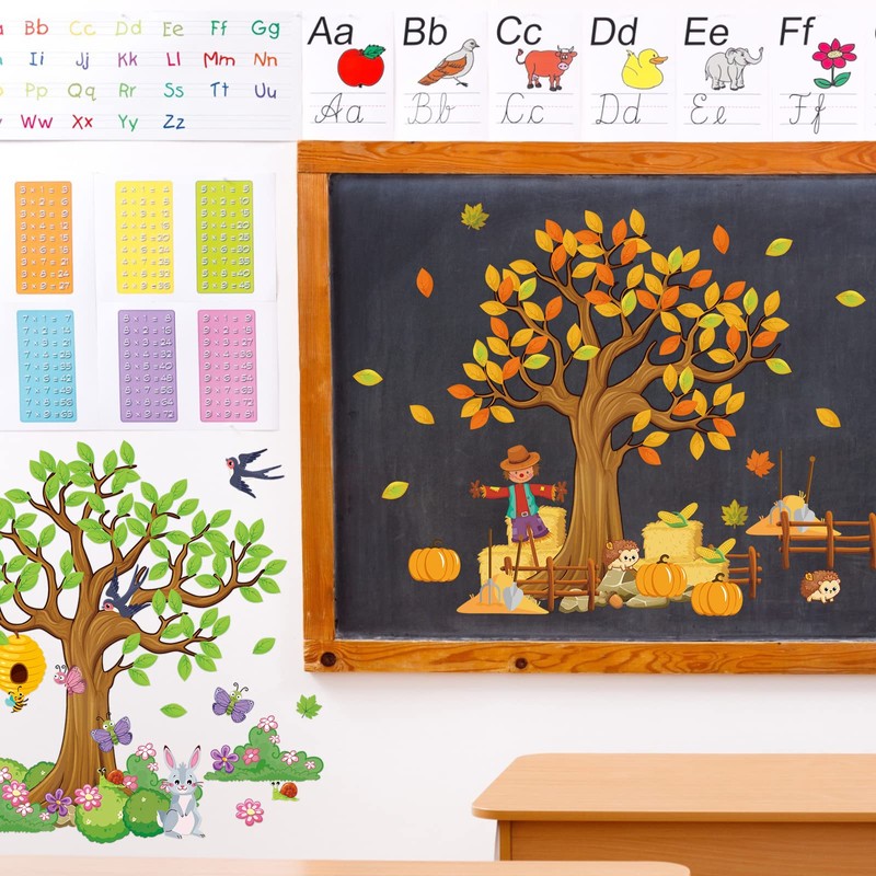 Teling 239 Pcs Season Tree Classroom Bulletin Board Decor Spring