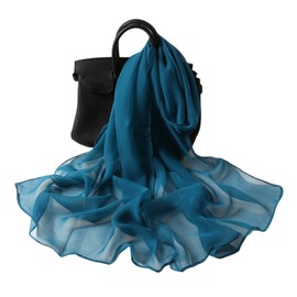 FAIRYGATE Red Scarf for Women UK Womens Scarves Lightweight Ladies Chiffon Scarf Shawl Floral Print Wrap Flower Printed Soft Scarfs for Women Beachwear 6055