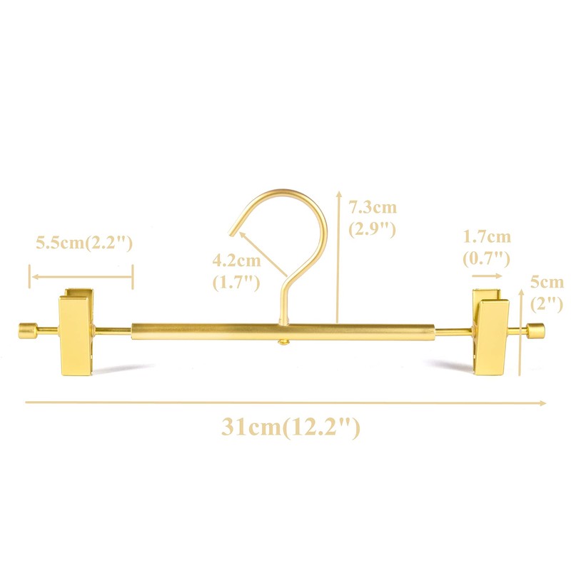 Amber Home 10 Pack Ultra Light Gold Trouser Hangers Skirt