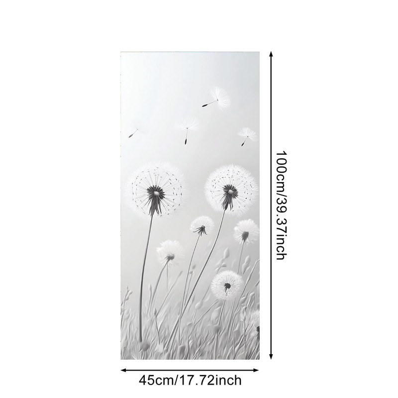 Privacy Window Film Stained Glass Window Cling Dandelion Decorative