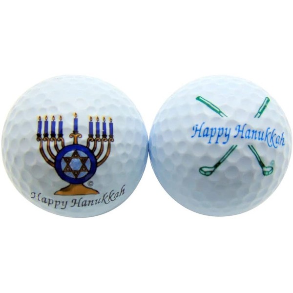 Westmon Works Hanukkah Golf Ball Gift Set Menorah & Clubs Set of 2 Novelty Golfer Present
